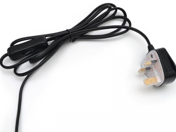 LED Transformer Cable UK Plug Black 1.5m