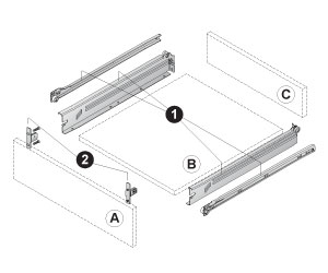 Hettich Multitech Drawer Front Fixing Bracket – Replacement Part – New
