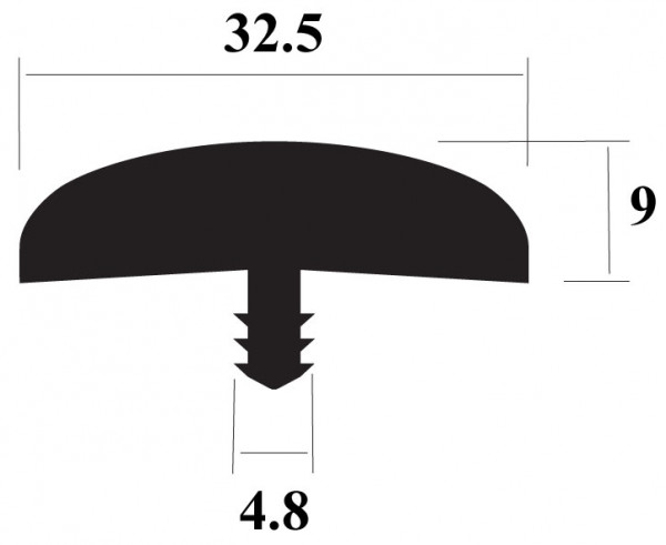 PVC T-Bar Aluminium 32.5mm