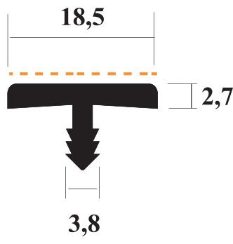 PVC T-Bar Cream Matt 18.5mm | Woodworking Machinery, Materials and ...