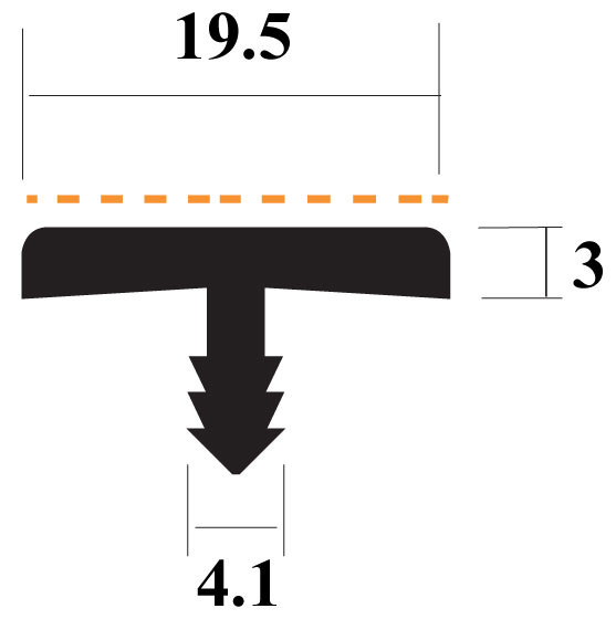 PVC T-Bar Multiplex 19.5mm