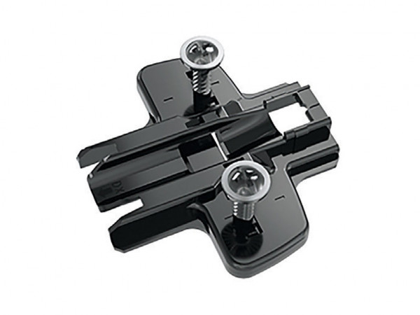 Hettich Black Cross Mounting Plate 1.5mm with Euro Screw for 18mm Board