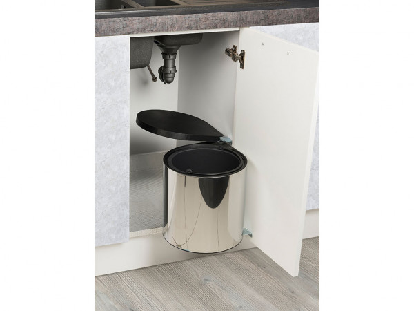 eco 400mm Stainless Steel Waste Bin with Automatic Lid