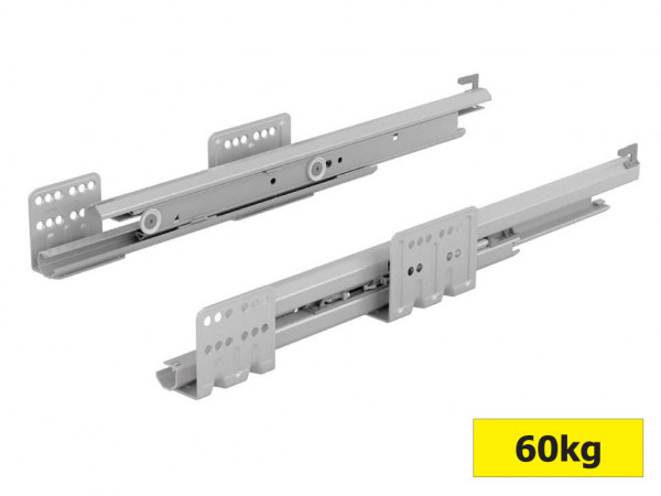 HETTICH ACTRO DRAW RUNNERS - SINGLE 60KG 18mm 450MM