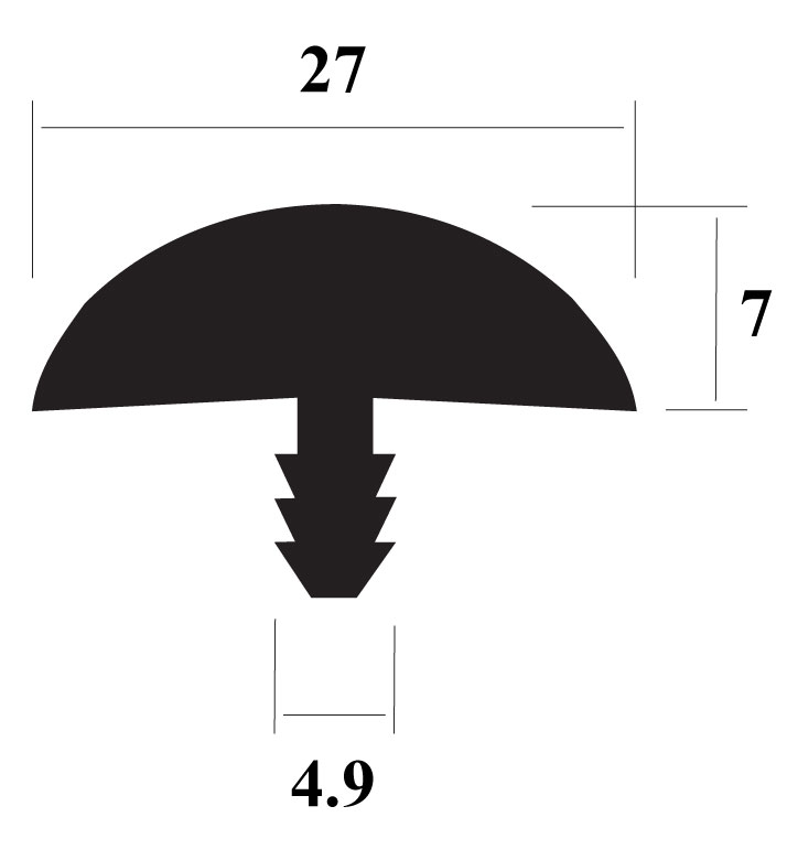 Pvc T Bar Black Glossy Mm Woodworking Machinery Materials And