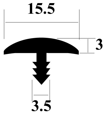 PVC T-Bar Light Beige 15.5mm | Woodworking Machinery, Materials and ...