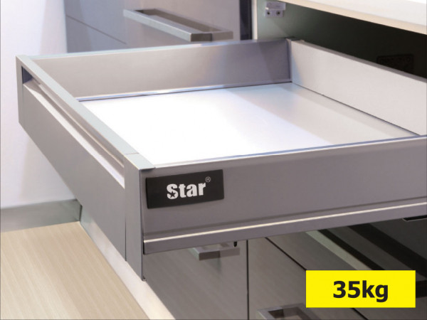 Star In-Box Aluminium Front Panel for Standard Size Grey 95mm