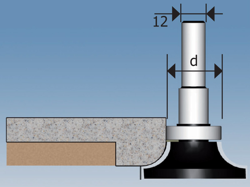 Lower Radius Carbide Bit with Upper Bearing 1740339 | Corian® Cutters ...