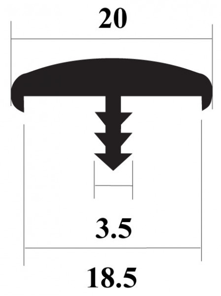PVC T-Bar Dark Walnut 18.5mm