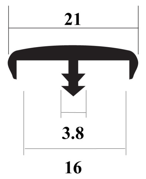 PVC T-BAR ALUMINIUM MT 16mm