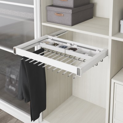 ELITEPLUS White Trouser Rack 800mm (Soft-Close)