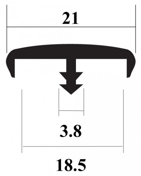 PVC T-Bar Aluminium 18.5mm