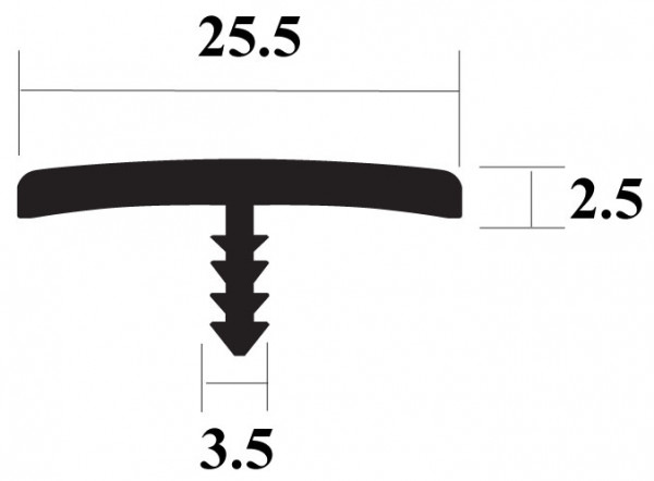 PVC T-Bar Grey 25.5mm