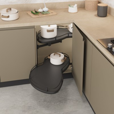 ECO MOON CORNER MECHANISM 450mm LH Chrome