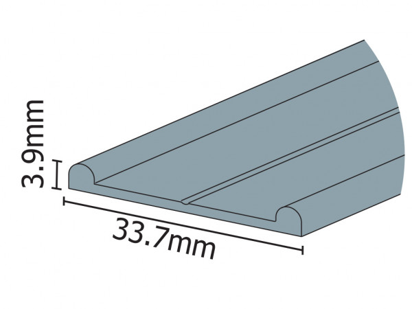 2.5m Inset Mini Cabinet Lower Guide Rail