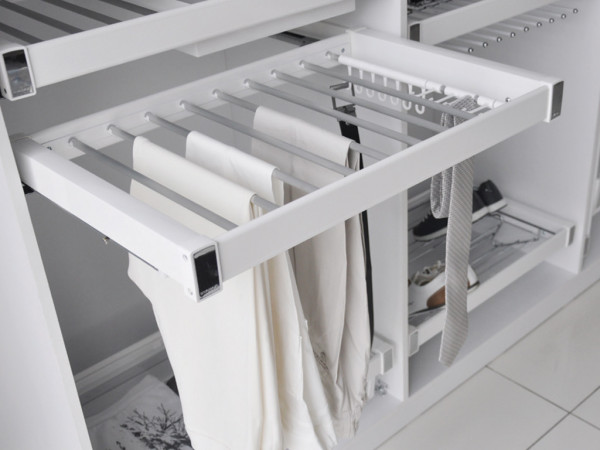 Trouser Rack Pull-Out - White Frame Soft Close