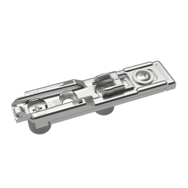 HET Linear mounting plate with Direct height adjustment, nickel plated, Hole line 20 x 32 mm, for pr