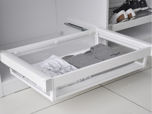 Aluminium Drawer Pull-Out - White Frame Soft Close