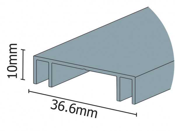 2.75m - Inset Mini Cabinet Upper Guide Rail