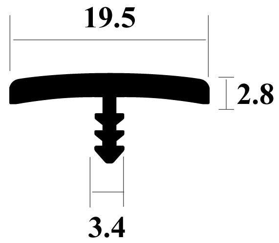 PVC T-Bar Walnut 19.5mm