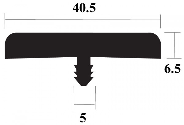 PVC T-Bar Grey 40.5mm