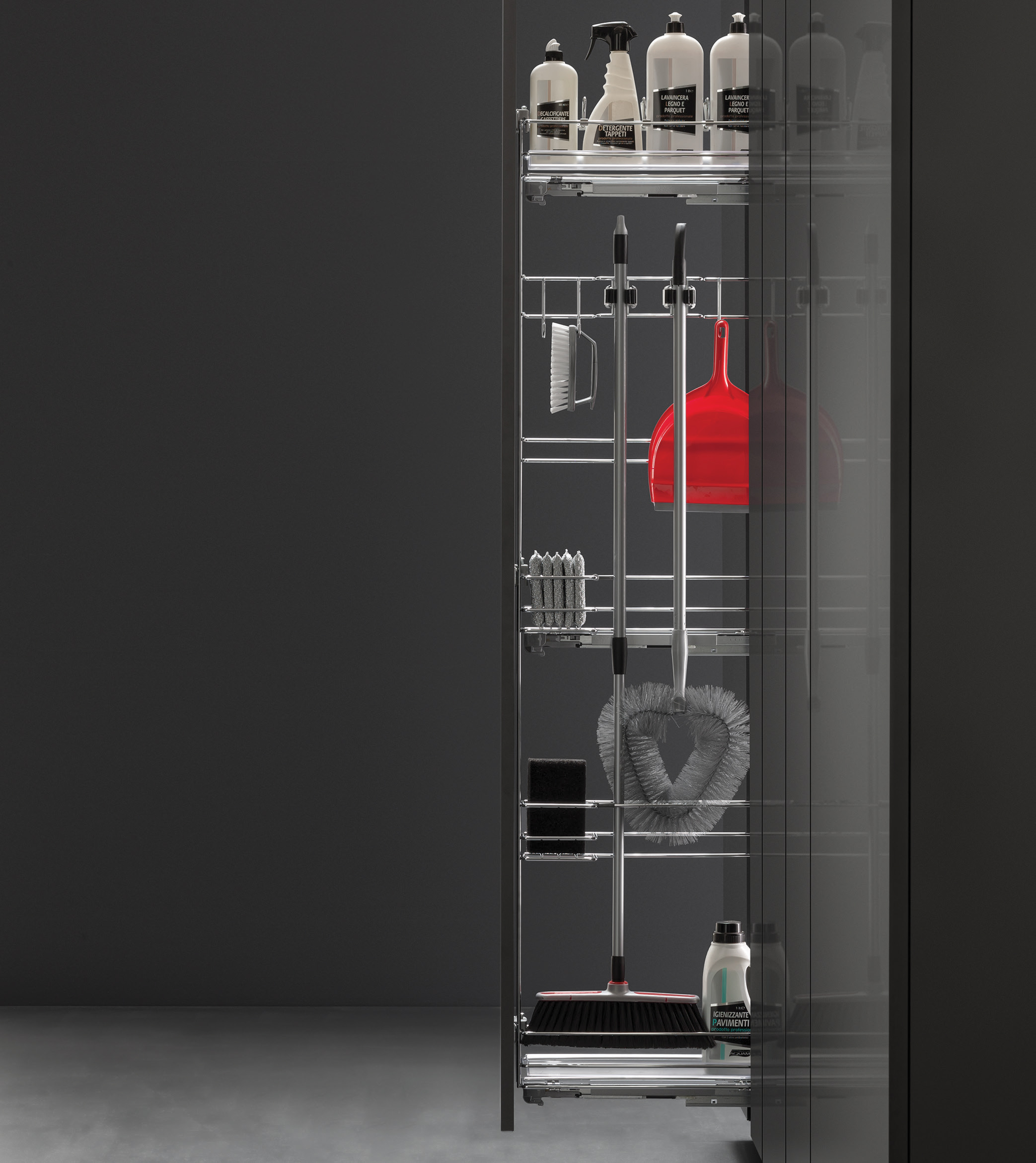 Elite Broom Holder Larder Unit Woodworking Machinery, Materials and